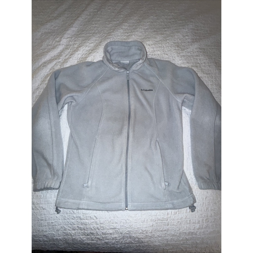 Columbia woman's light Blue‎ warm n soft fleece Medium Pullover Zip